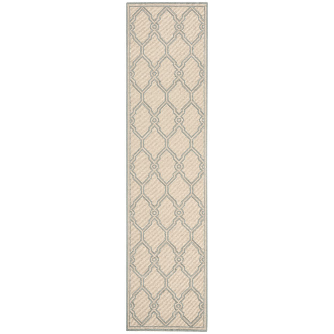 SAFAVIEH Outdoor LND124L Linden Collection Cream / Aqua Rug Image 6