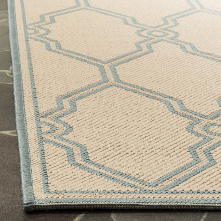 SAFAVIEH Outdoor LND124L Linden Collection Cream / Aqua Rug Image 8