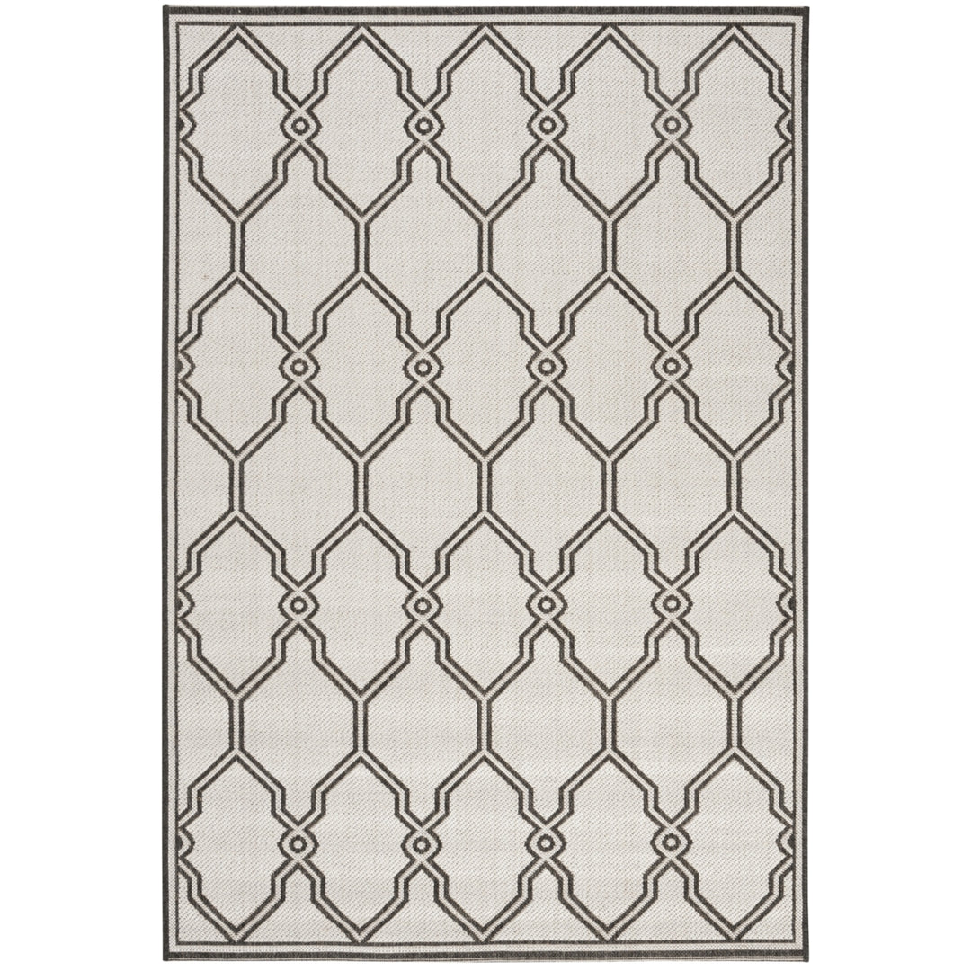 SAFAVIEH Outdoor LND124A Linden Light Grey / Charcoal Rug Image 10