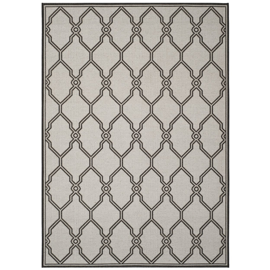 SAFAVIEH Outdoor LND124A Linden Light Grey / Charcoal Rug Image 1