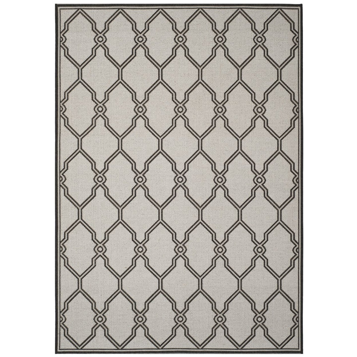 SAFAVIEH Outdoor LND124A Linden Light Grey / Charcoal Rug Image 1