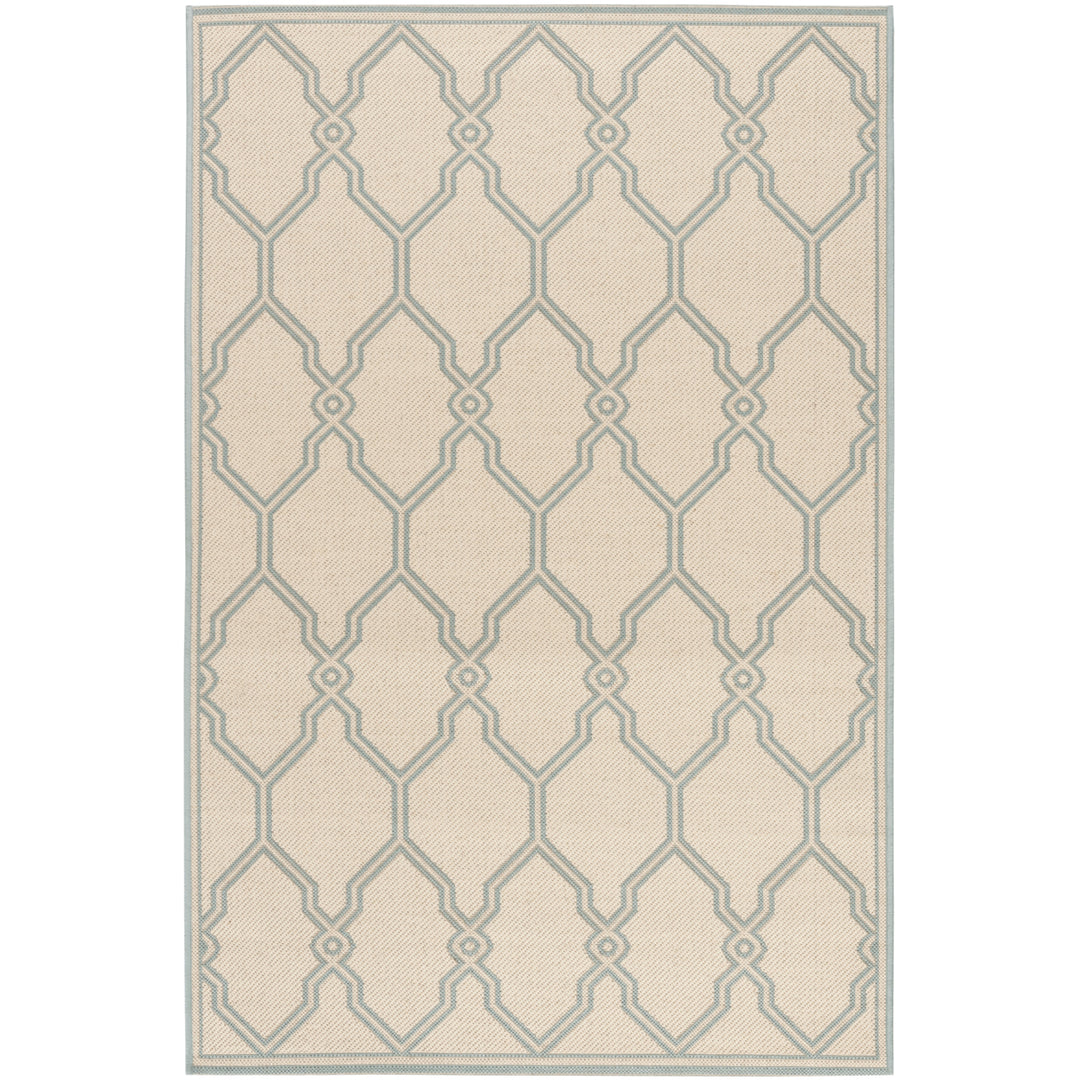 SAFAVIEH Outdoor LND124L Linden Collection Cream / Aqua Rug Image 10