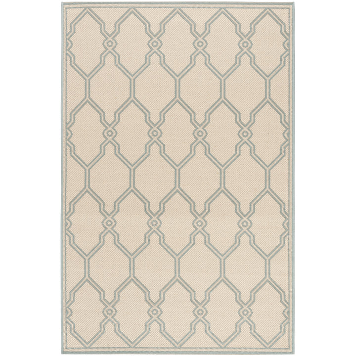 SAFAVIEH Outdoor LND124L Linden Collection Cream / Aqua Rug Image 10