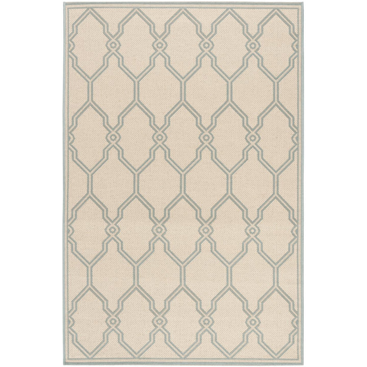 SAFAVIEH Outdoor LND124L Linden Collection Cream / Aqua Rug Image 1