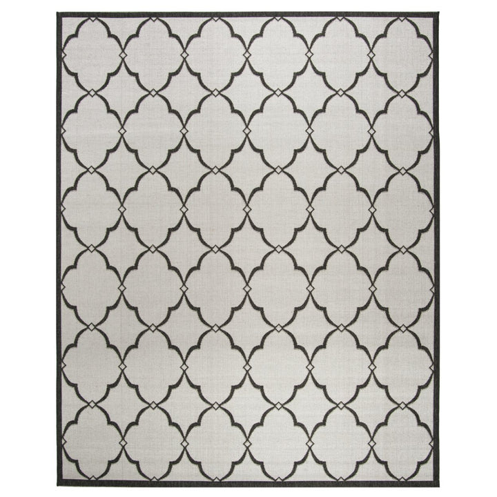 SAFAVIEH Outdoor LND125A Linden Light Grey / Charcoal Rug Image 1