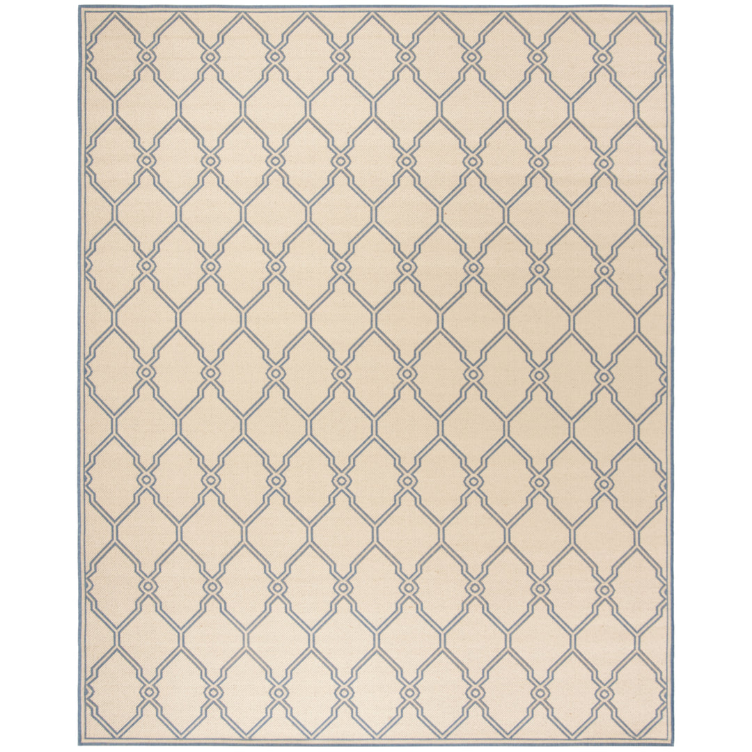 SAFAVIEH Outdoor LND124N Linden Collection Cream / Blue Rug Image 4