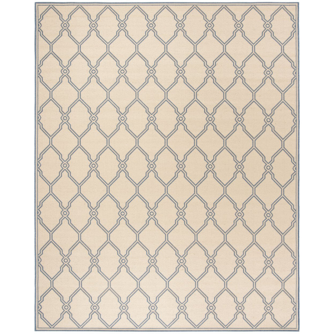 SAFAVIEH Outdoor LND124N Linden Collection Cream / Blue Rug Image 1