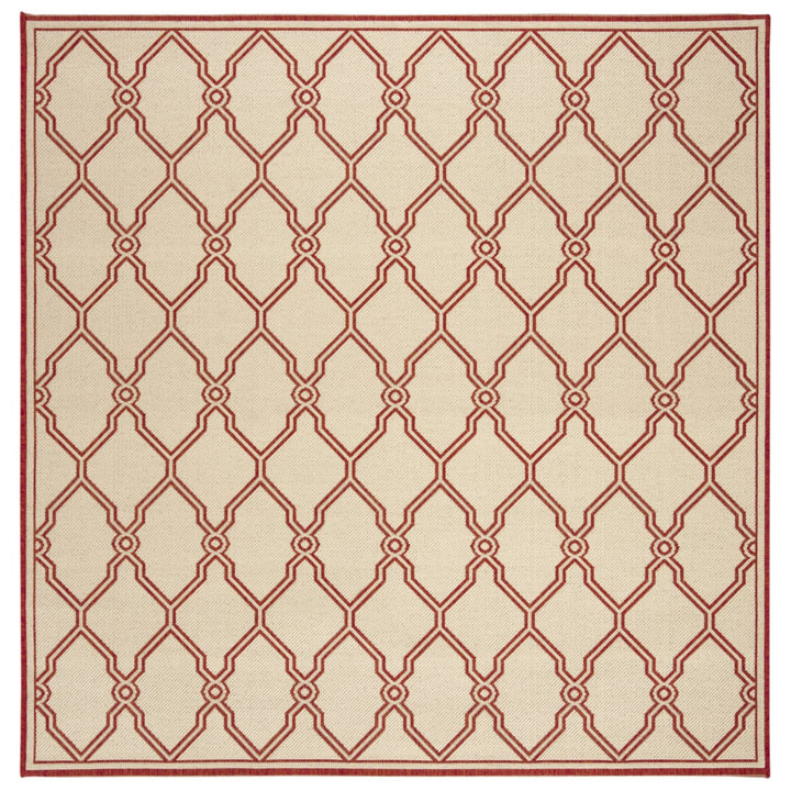 SAFAVIEH Outdoor LND124Q Linden Collection Red / Creme Rug Image 7