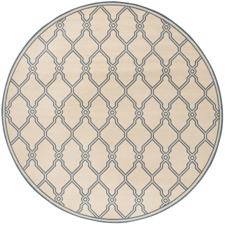 SAFAVIEH Outdoor LND124N Linden Collection Cream / Blue Rug Image 5