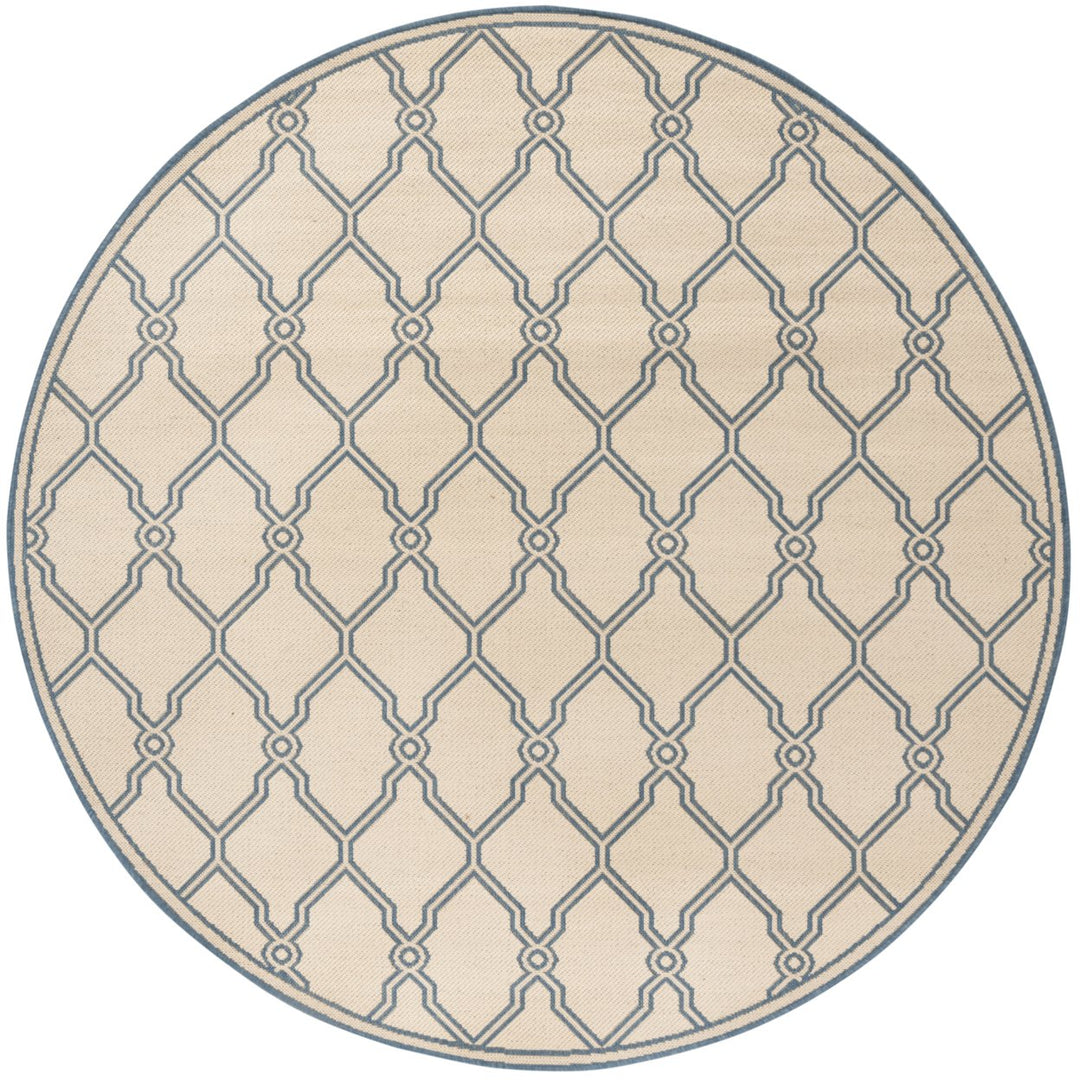 SAFAVIEH Outdoor LND124N Linden Collection Cream / Blue Rug Image 1