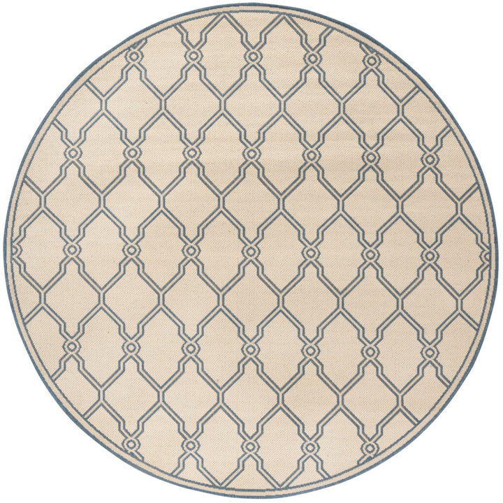 SAFAVIEH Outdoor LND124N Linden Collection Cream / Blue Rug Image 1