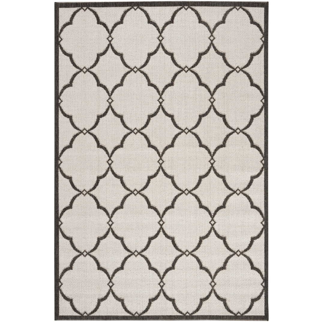 SAFAVIEH Outdoor LND125A Linden Light Grey / Charcoal Rug Image 8