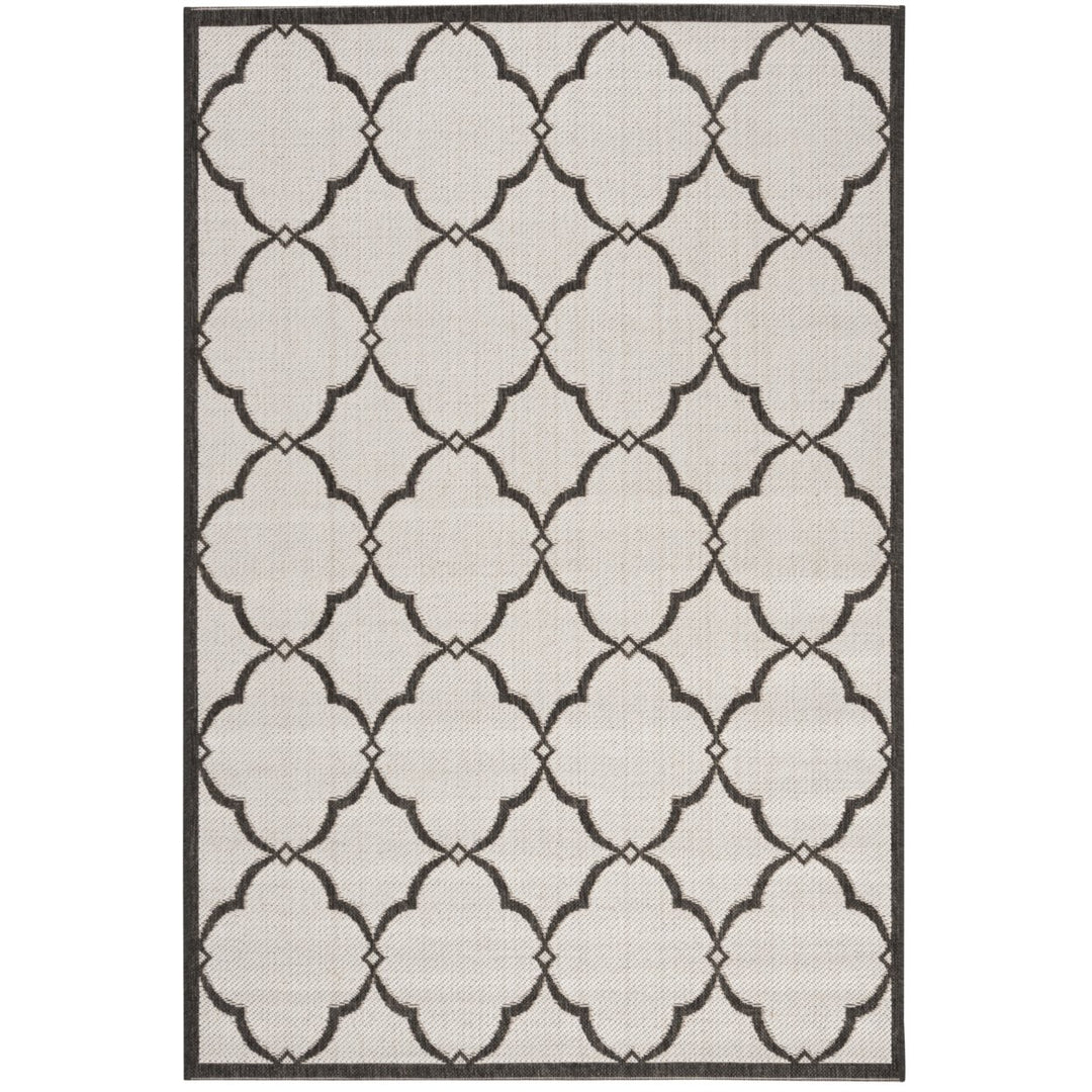 SAFAVIEH Outdoor LND125A Linden Light Grey / Charcoal Rug Image 1