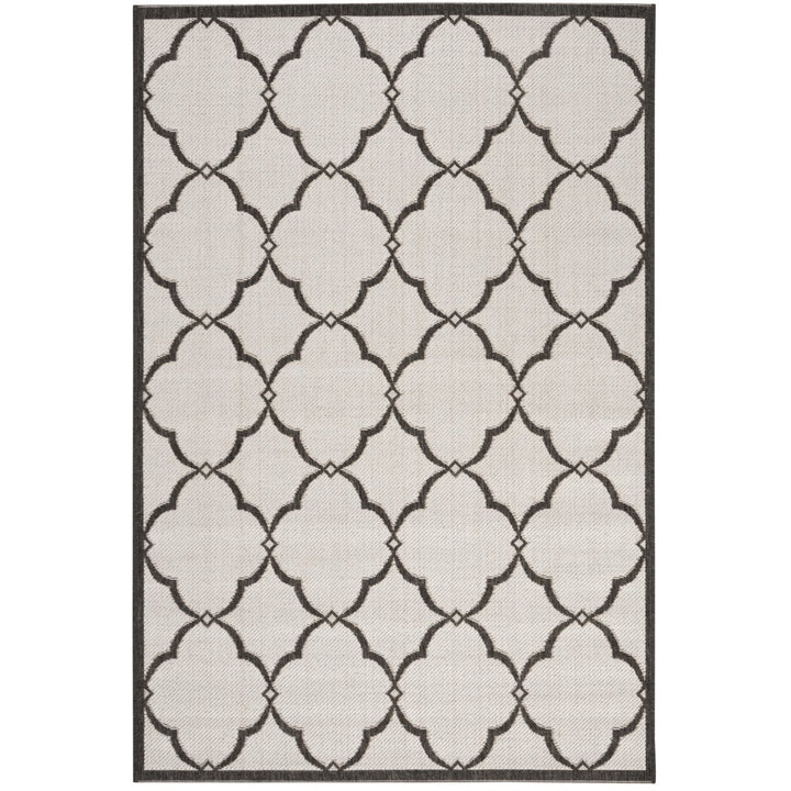 SAFAVIEH Outdoor LND125A Linden Light Grey / Charcoal Rug Image 1