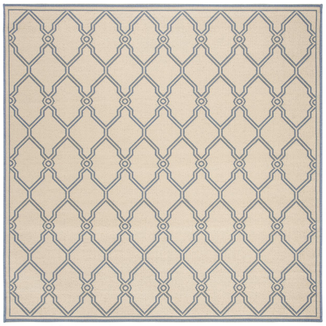 SAFAVIEH Outdoor LND124N Linden Collection Cream / Blue Rug Image 1