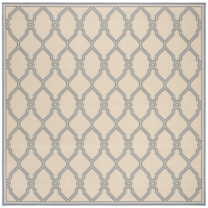 SAFAVIEH Outdoor LND124N Linden Collection Cream / Blue Rug Image 1