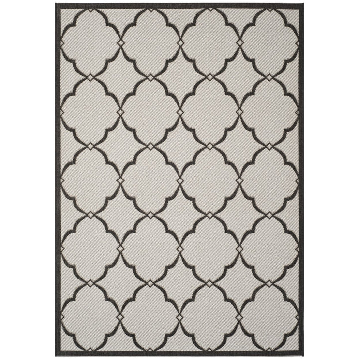 SAFAVIEH Outdoor LND125A Linden Light Grey / Charcoal Rug Image 1