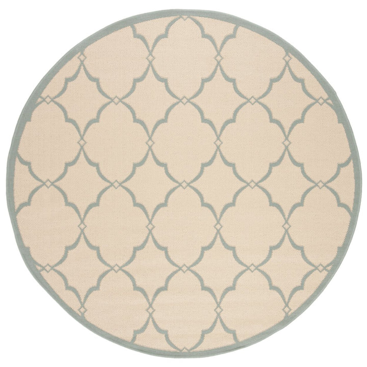 SAFAVIEH Outdoor LND125L Linden Collection Cream / Aqua Rug Image 1