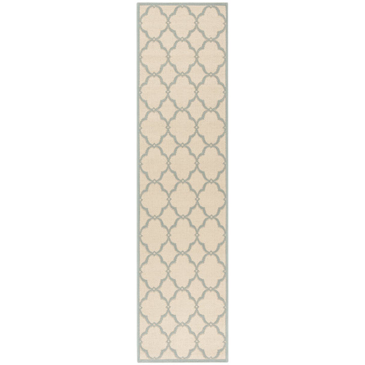 SAFAVIEH Outdoor LND125L Linden Collection Cream / Aqua Rug Image 1