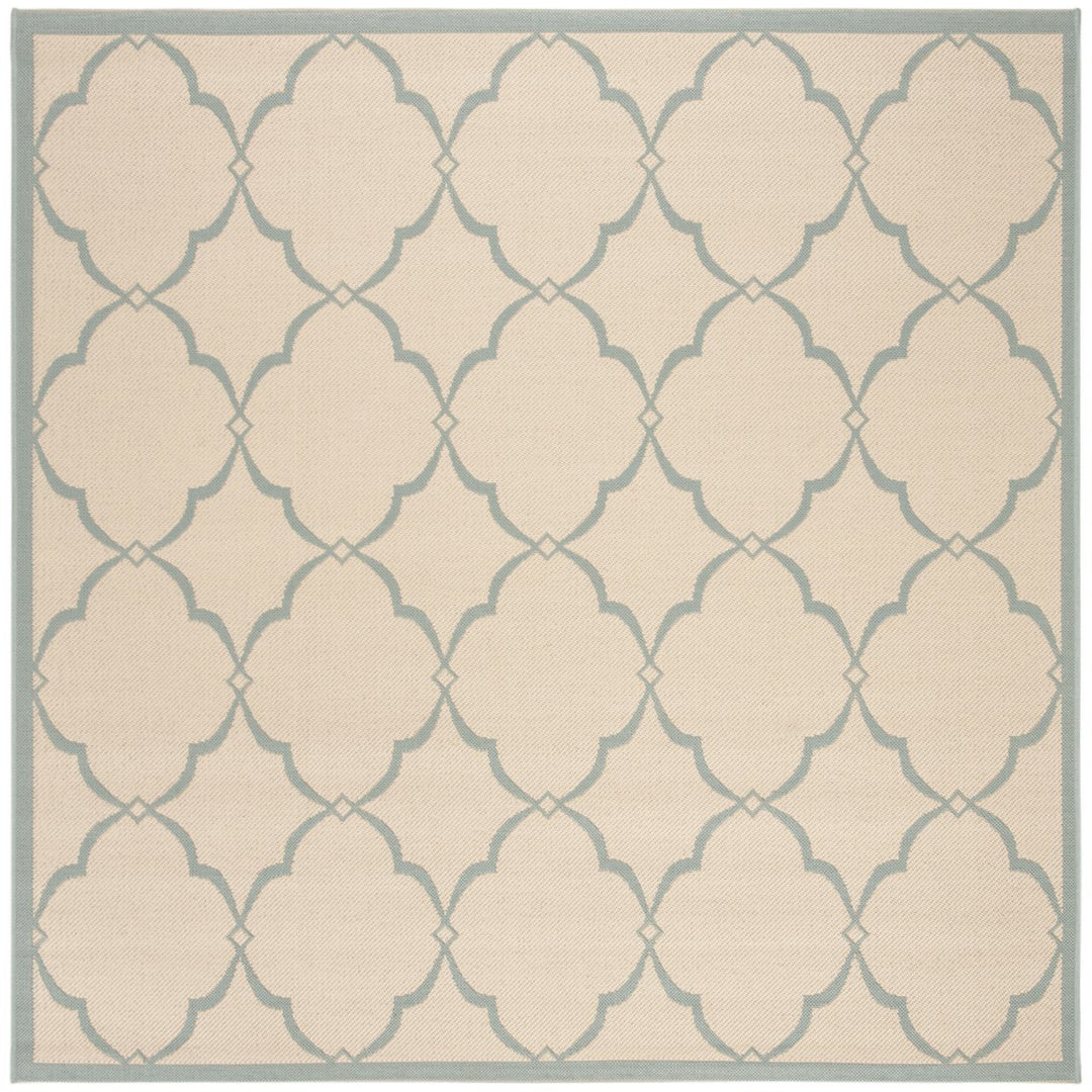 SAFAVIEH Outdoor LND125L Linden Collection Cream / Aqua Rug Image 1