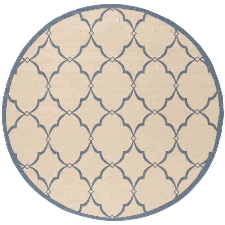 SAFAVIEH Outdoor LND125N Linden Collection Cream / Blue Rug Image 5