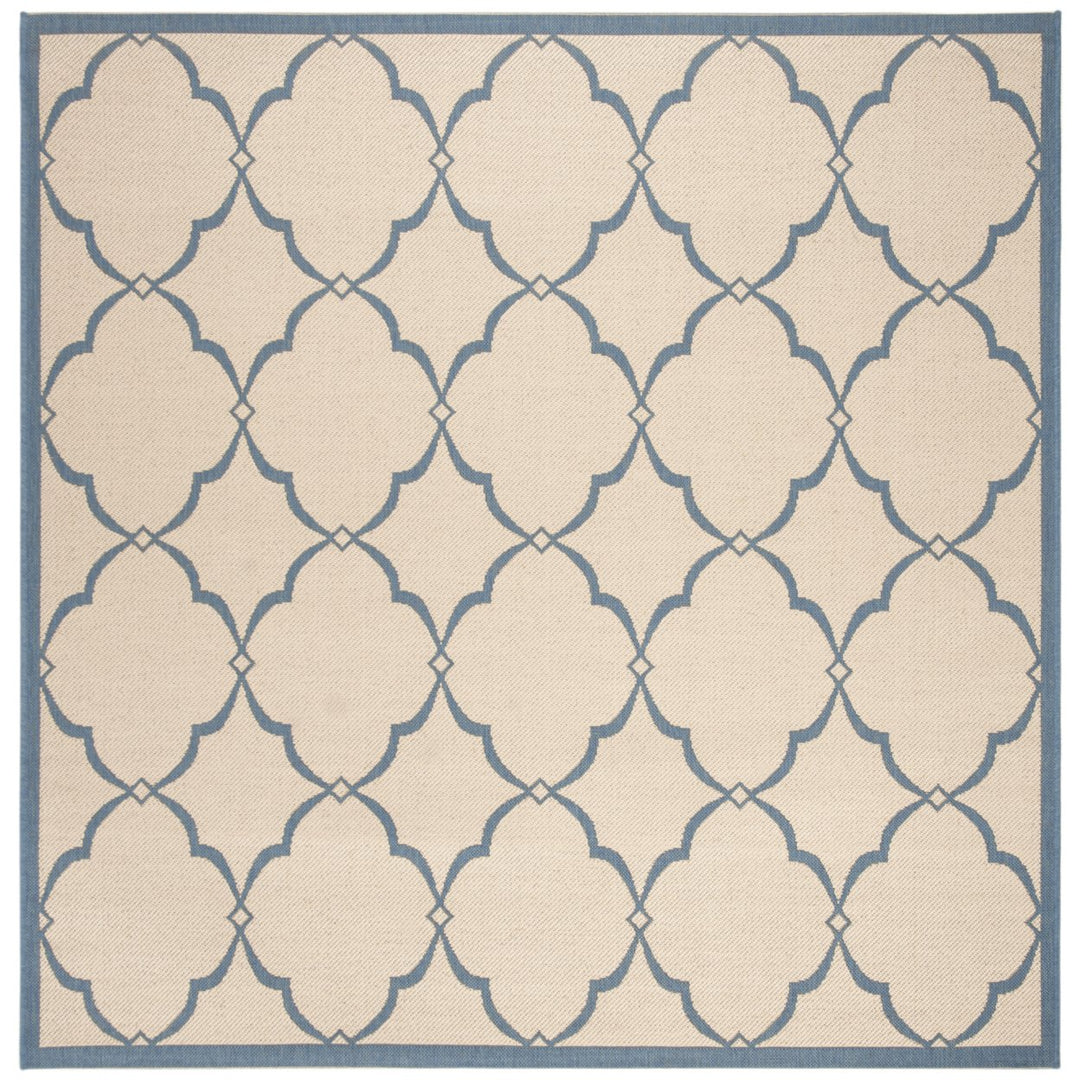 SAFAVIEH Outdoor LND125N Linden Collection Cream / Blue Rug Image 1