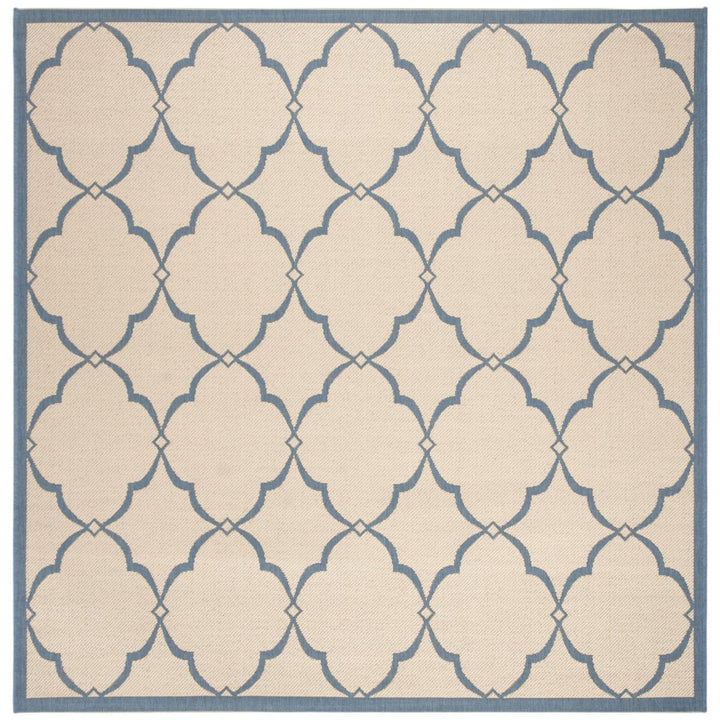 SAFAVIEH Outdoor LND125N Linden Collection Cream / Blue Rug Image 1