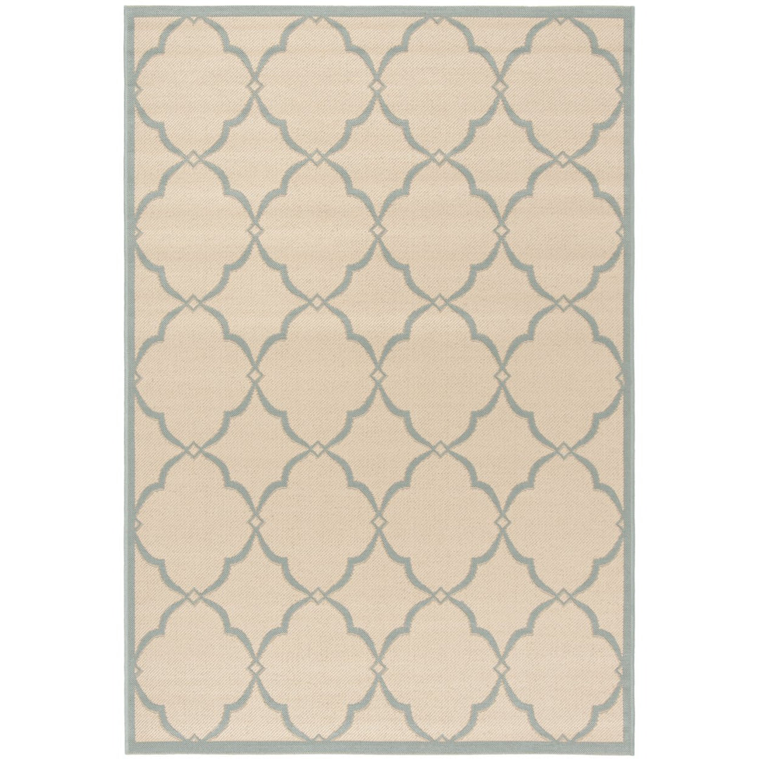 SAFAVIEH Outdoor LND125L Linden Collection Cream / Aqua Rug Image 1