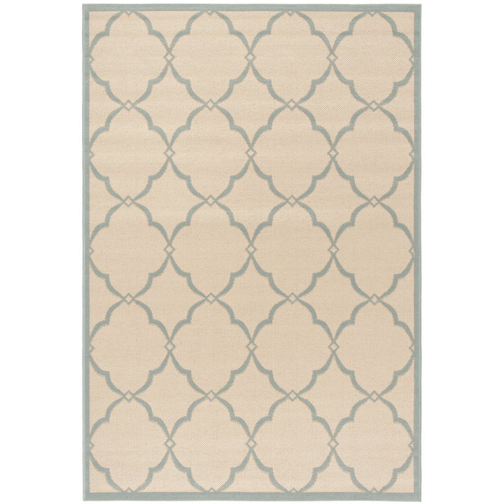 SAFAVIEH Outdoor LND125L Linden Collection Cream / Aqua Rug Image 1