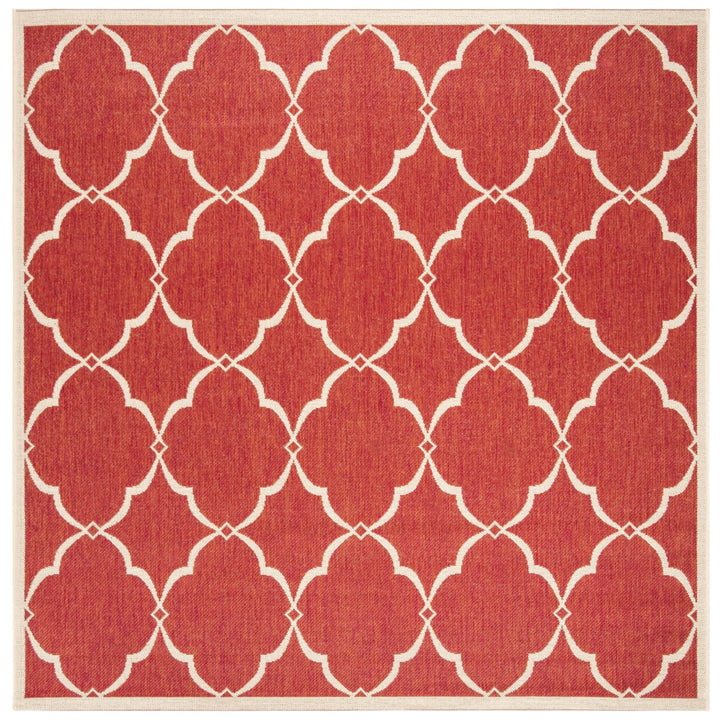 SAFAVIEH Outdoor LND125Q Linden Collection Red / Creme Rug Image 1