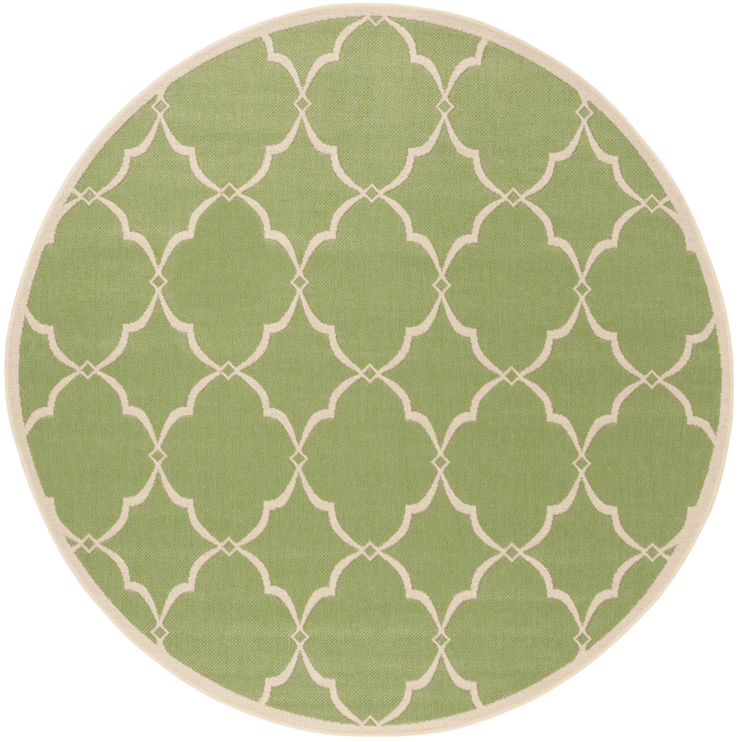 SAFAVIEH Outdoor LND125X Linden Collection Olive / Cream Rug Image 5