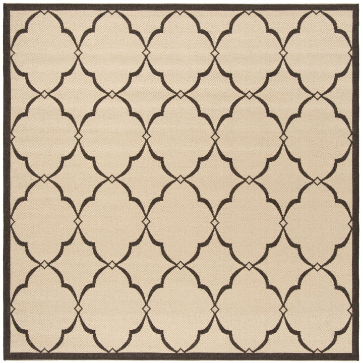 SAFAVIEH Outdoor LND125U Linden Collection Creme / Brown Rug Image 1