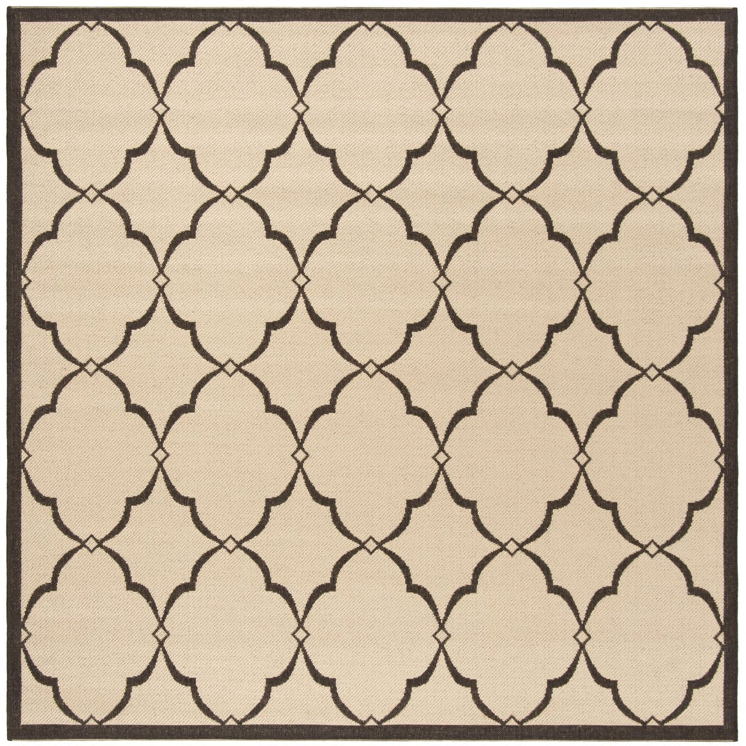 SAFAVIEH Outdoor LND125U Linden Collection Creme / Brown Rug Image 1