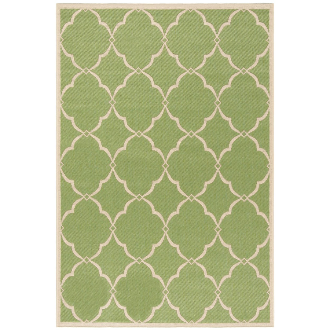 SAFAVIEH Outdoor LND125X Linden Collection Olive / Cream Rug Image 10