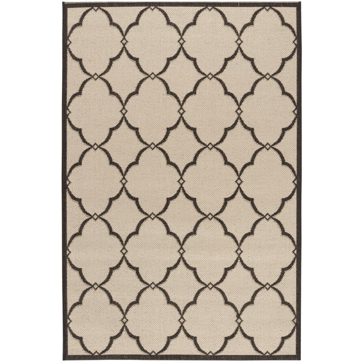 SAFAVIEH Outdoor LND125U Linden Collection Creme / Brown Rug Image 1