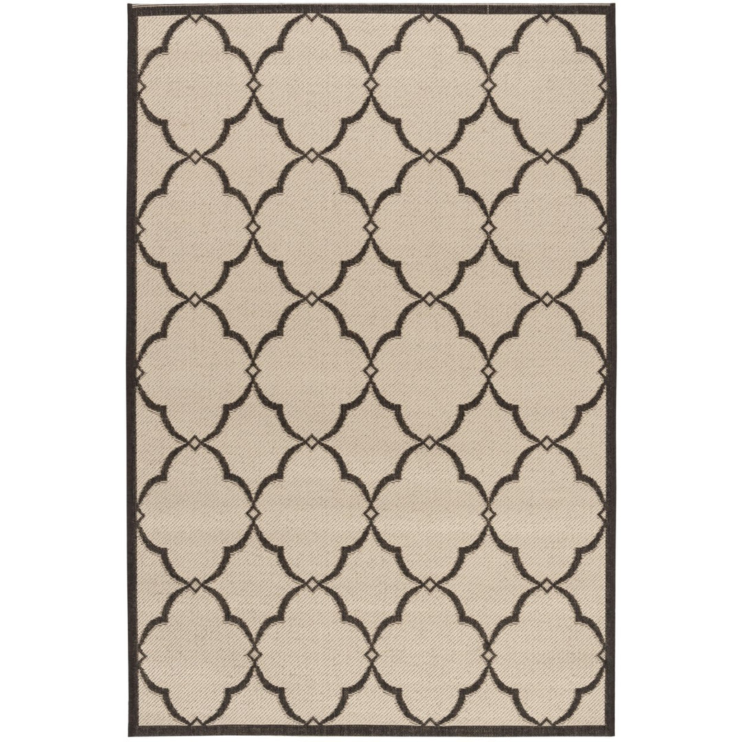 SAFAVIEH Outdoor LND125U Linden Collection Creme / Brown Rug Image 1