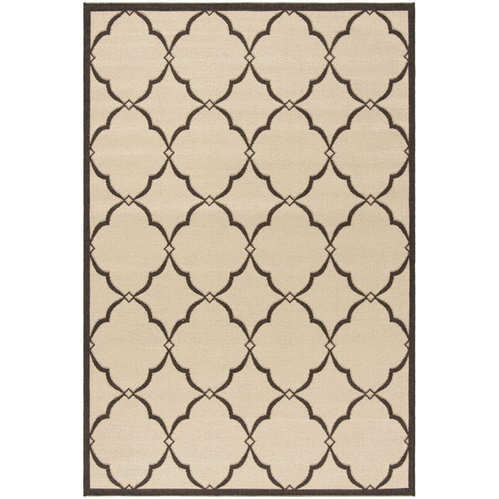 SAFAVIEH Outdoor LND125U Linden Collection Creme / Brown Rug Image 1