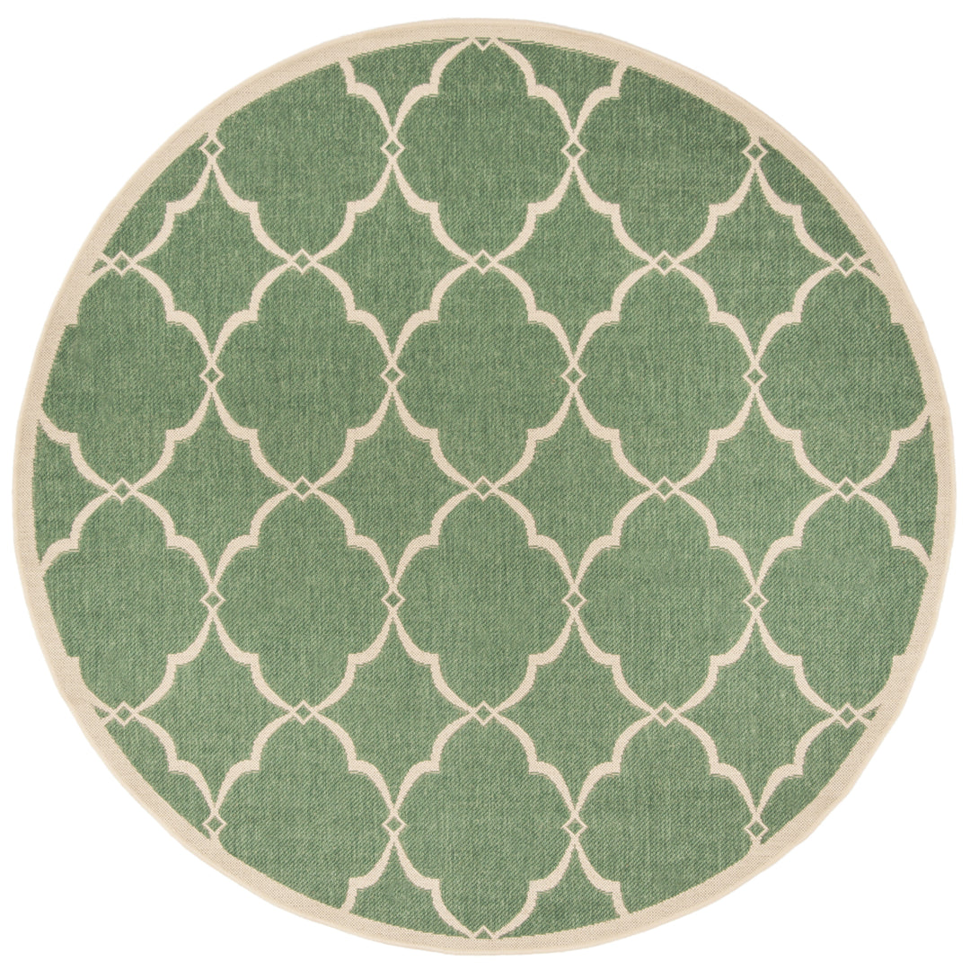 SAFAVIEH Outdoor LND125Y Linden Collection Green / Creme Rug Image 5