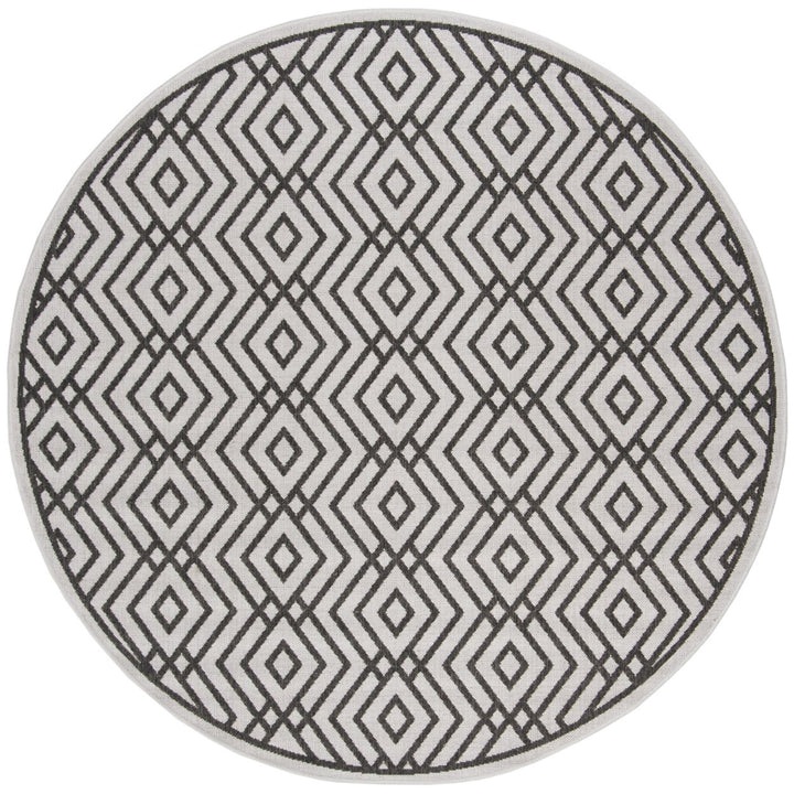 SAFAVIEH Outdoor LND126A Linden Light Grey / Charcoal Rug Image 4