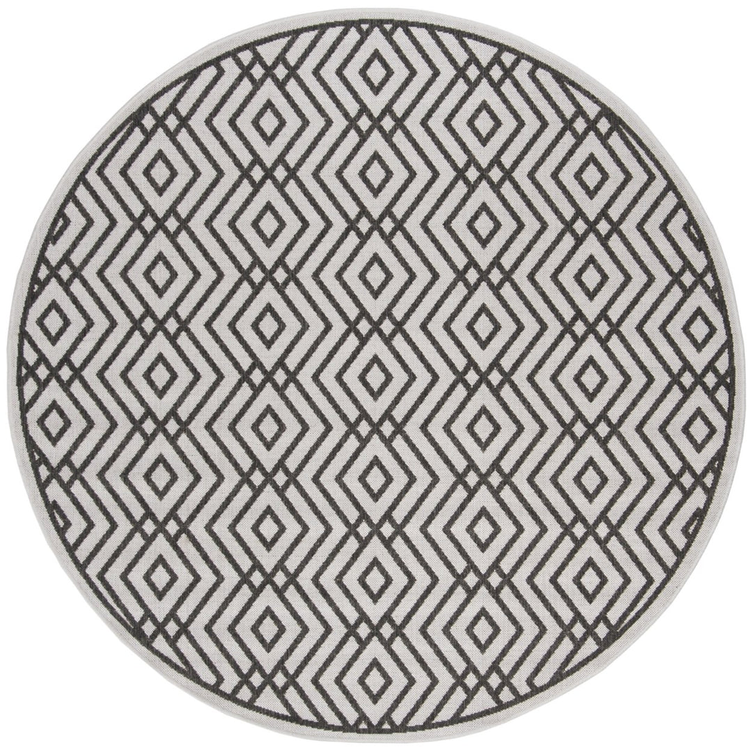 SAFAVIEH Outdoor LND126A Linden Light Grey / Charcoal Rug Image 1