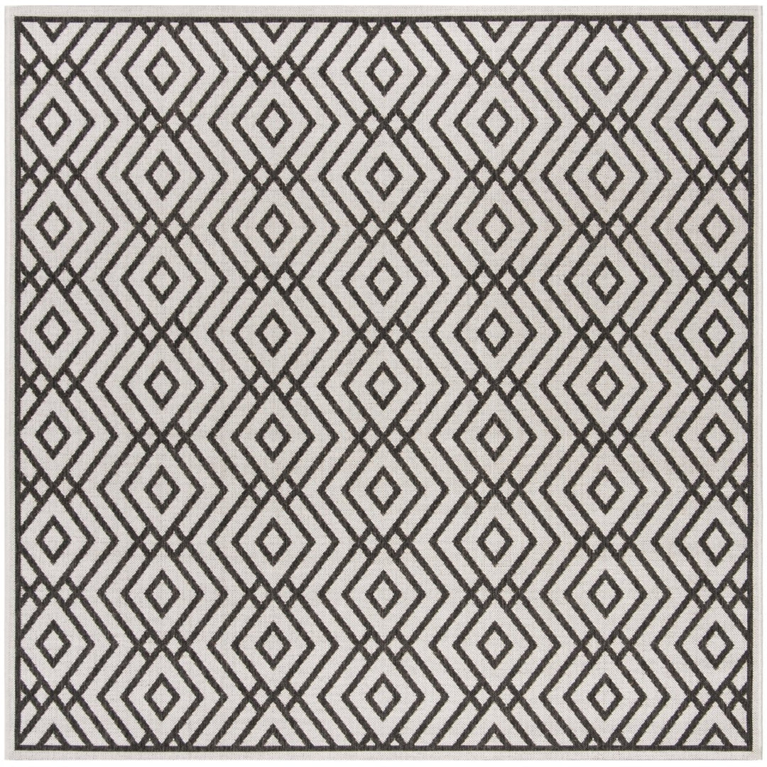 SAFAVIEH Outdoor LND126A Linden Light Grey / Charcoal Rug Image 1