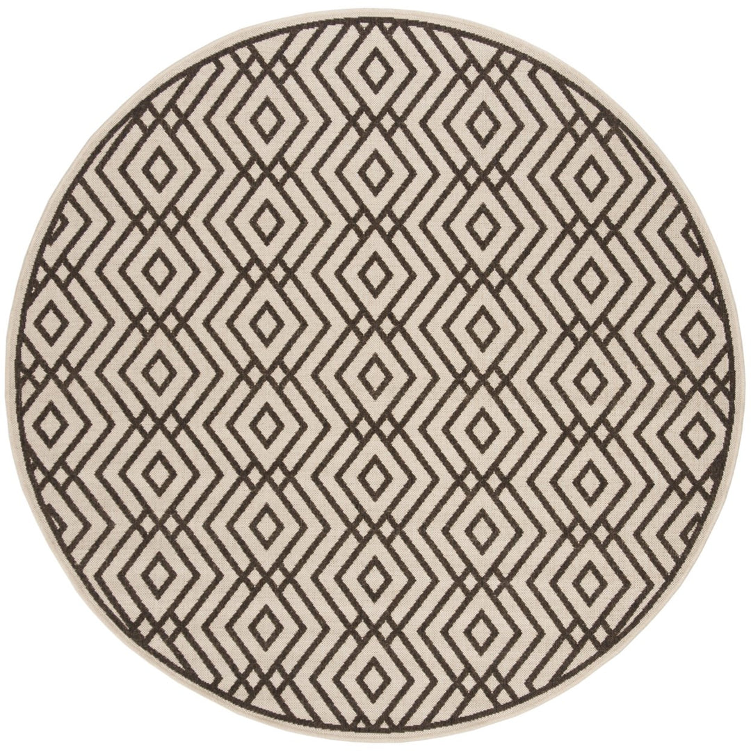 SAFAVIEH Indoor Outdoor LND126B Linden Natural / Brown Rug Image 4