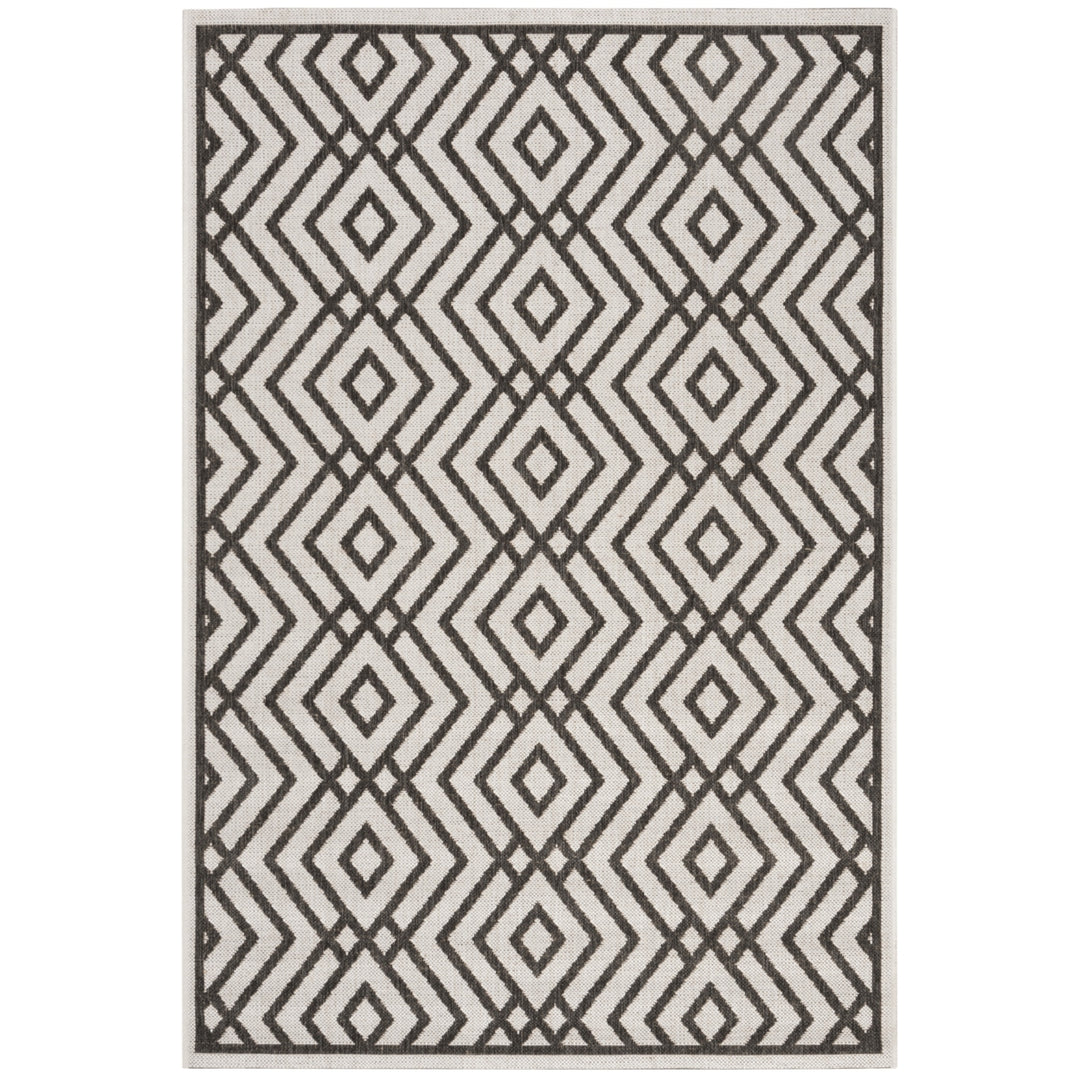 SAFAVIEH Outdoor LND126A Linden Light Grey / Charcoal Rug Image 8