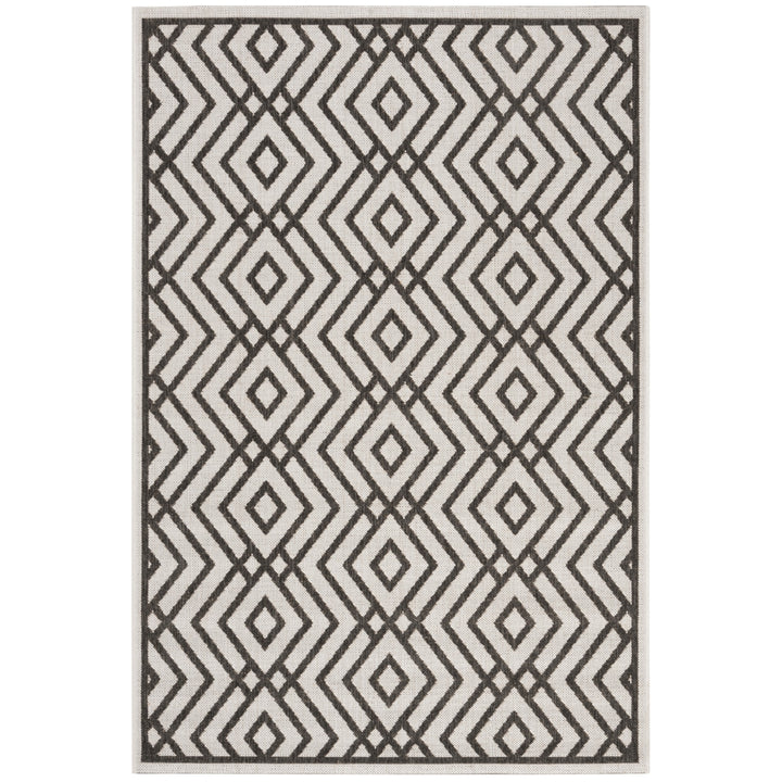 SAFAVIEH Outdoor LND126A Linden Light Grey / Charcoal Rug Image 8