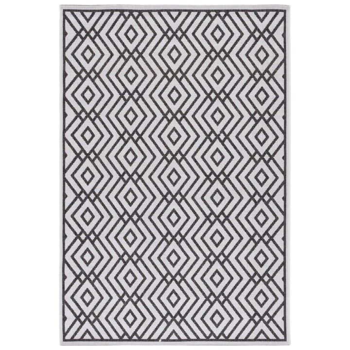 SAFAVIEH Outdoor LND126A Linden Light Grey / Charcoal Rug Image 9