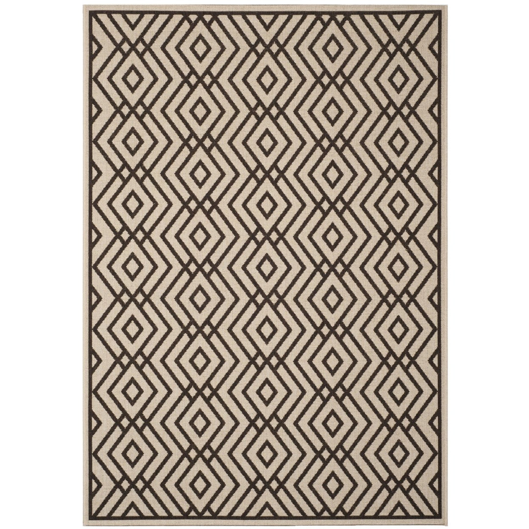 SAFAVIEH Indoor Outdoor LND126B Linden Natural / Brown Rug Image 1