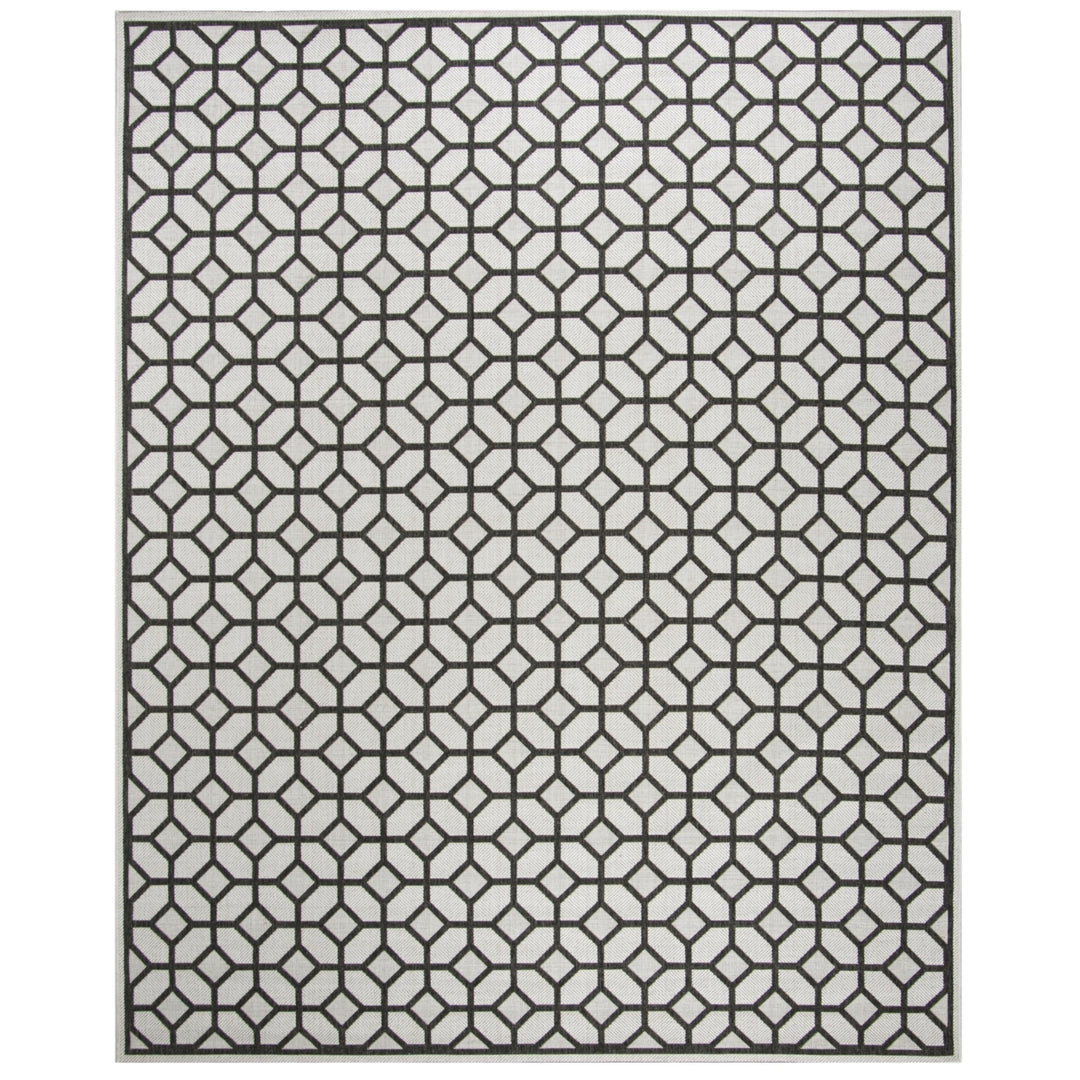 SAFAVIEH Outdoor LND127A Linden Light Grey / Charcoal Rug Image 1