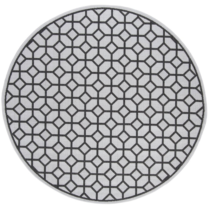 SAFAVIEH Outdoor LND127A Linden Light Grey / Charcoal Rug Image 1