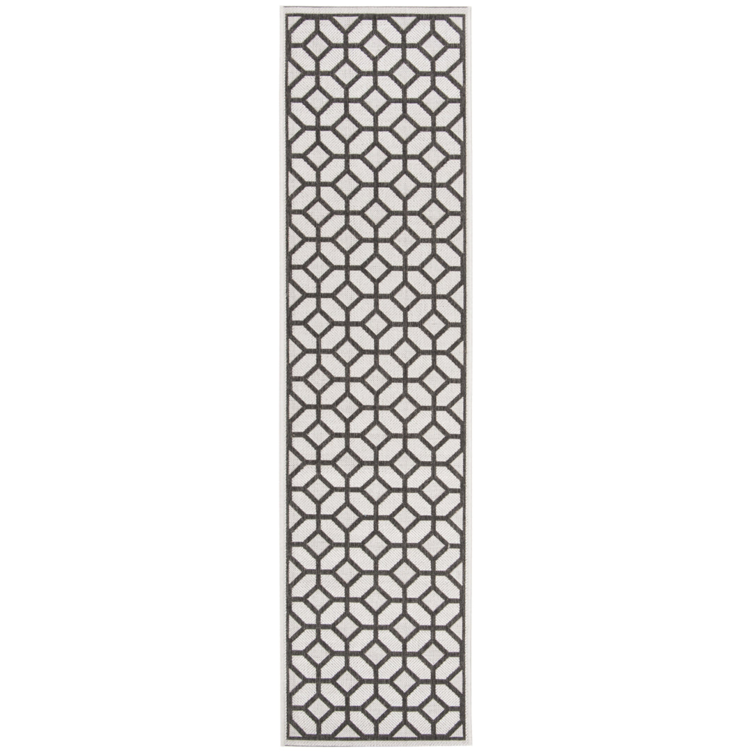 SAFAVIEH Outdoor LND127A Linden Light Grey / Charcoal Rug Image 5