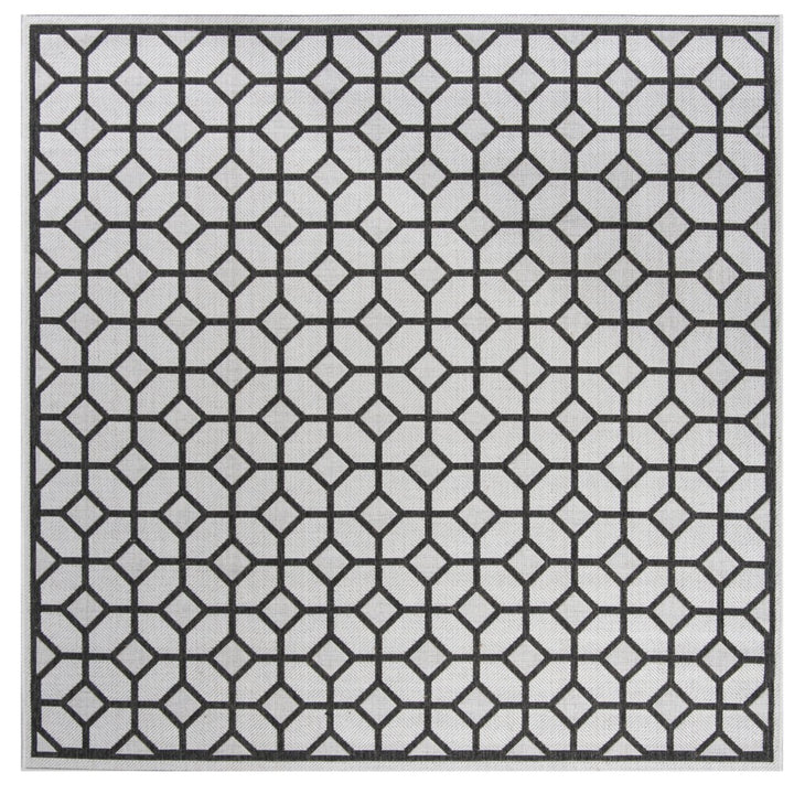 SAFAVIEH Outdoor LND127A Linden Light Grey / Charcoal Rug Image 1